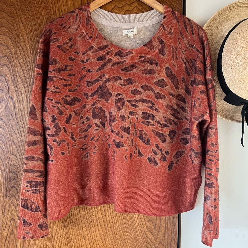Pilcro Cashmere Animal Print Sweater S